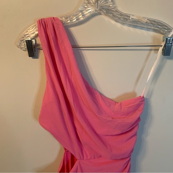 Hello Molly Pink Mini Dress One Shoulder 2 - Picture 9 of 11